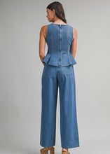 Load image into Gallery viewer, Denim Peplum Top & Jeans Set