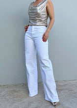Load image into Gallery viewer, White & Rhinestone Denim