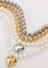 Load image into Gallery viewer, Pearl & Heart Pendant Necklace
