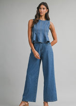 Load image into Gallery viewer, Denim Peplum Top & Jeans Set