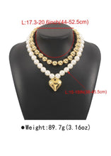 Load image into Gallery viewer, Pearl & Heart Pendant Necklace