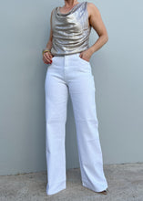 Load image into Gallery viewer, White & Rhinestone Denim