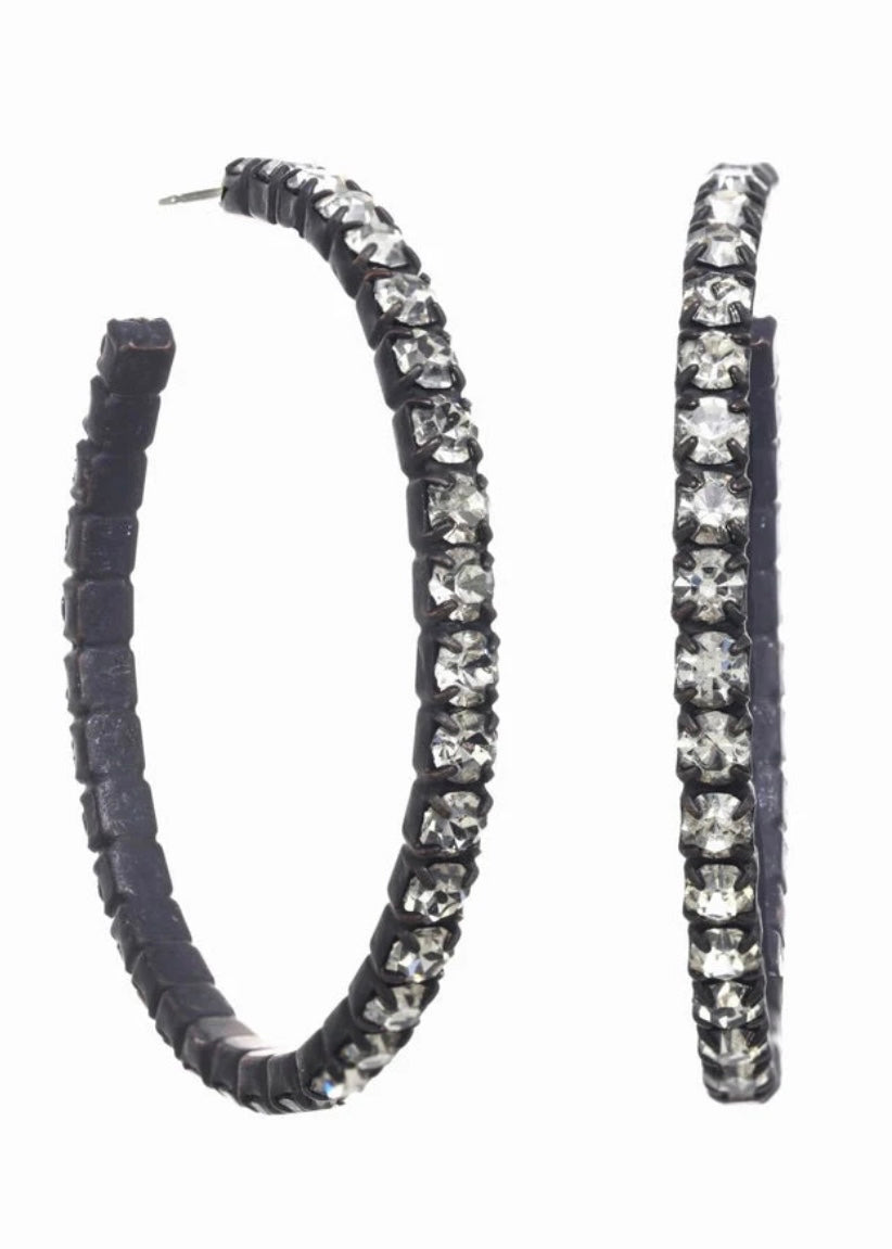 Slim Hoops Black & Clear