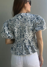 Load image into Gallery viewer, Denim Embroidered Top
