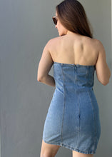 Load image into Gallery viewer, Rosette Denim Dress
