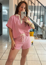 Load image into Gallery viewer, Hot Pink Striped Lounge Set
