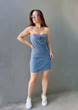 Load image into Gallery viewer, Rosette Denim Dress
