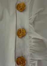 Load image into Gallery viewer, Gold Button Ruched Top
